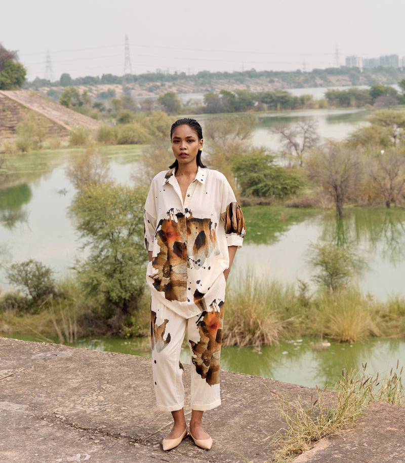 Myna co-ord set cotton by Khara Kapas in multi for women in Singapore