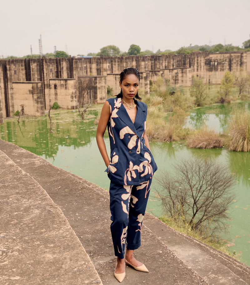 Elaenia co-ord set cotton by Khara Kapas in white for women in Singapore