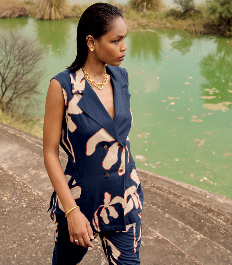 Elaenia co-ord set cotton by Khara Kapas in white for women in Singapore