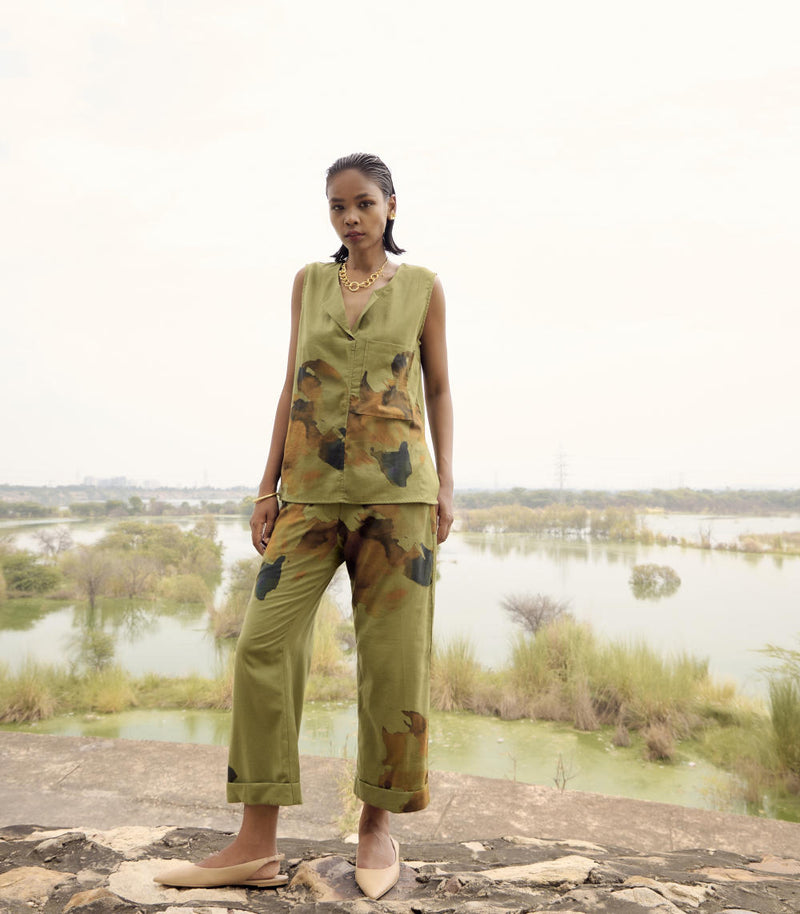 Warbler co-ord set cotton by Khara Kapas in multi for women in Singapore