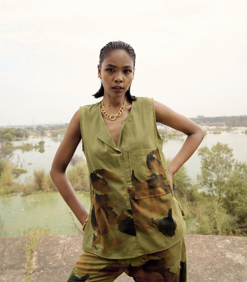 Warbler co-ord set cotton by Khara Kapas in multi for women in Singapore