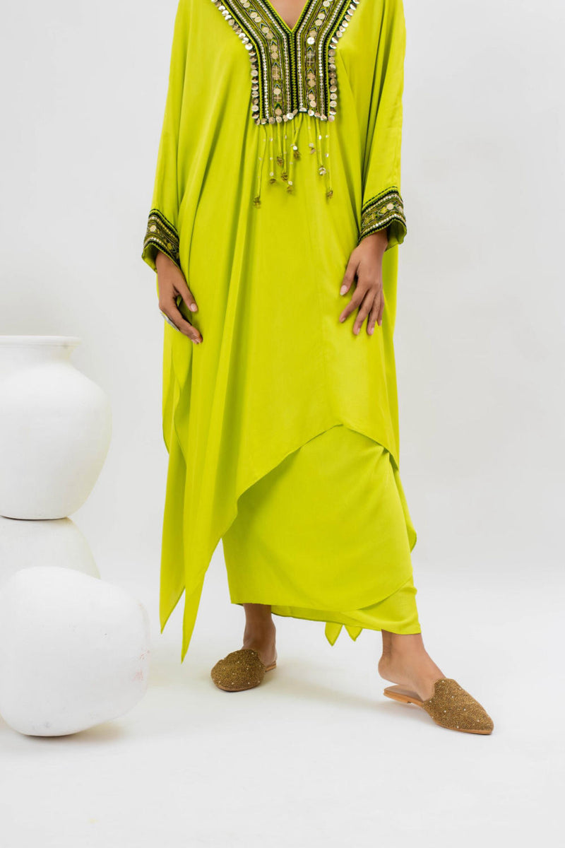 Morrocon Kaftaan with Wrap Skirt - Green