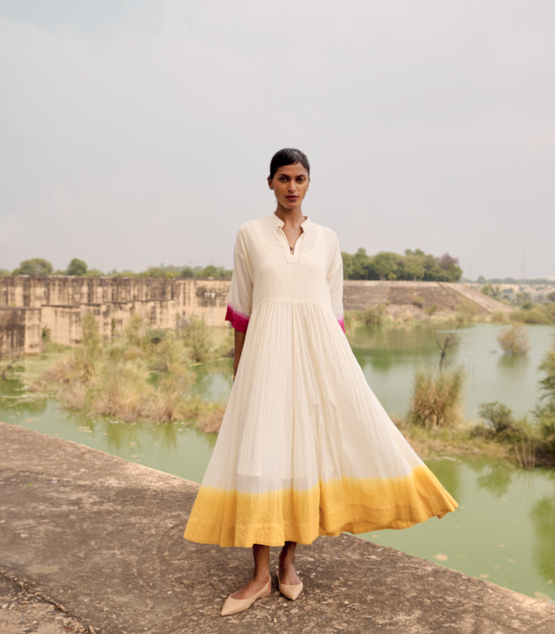 Sunbird maxi dress cotton by Khara Kapas in white for women in Singapore