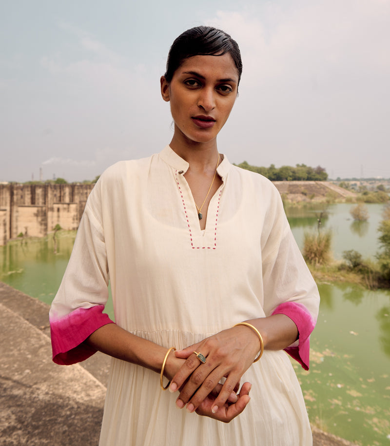 Sunbird maxi dress cotton by Khara Kapas in white for women in Singapore