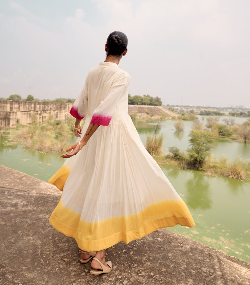 Sunbird maxi dress cotton by Khara Kapas in white for women in Singapore