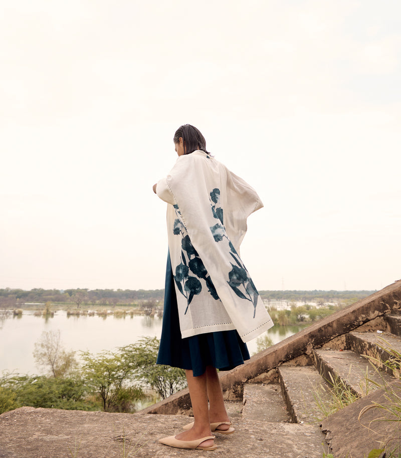 Bower bird co-ord set cotton by Khara Kapas in blue for women in Singapore