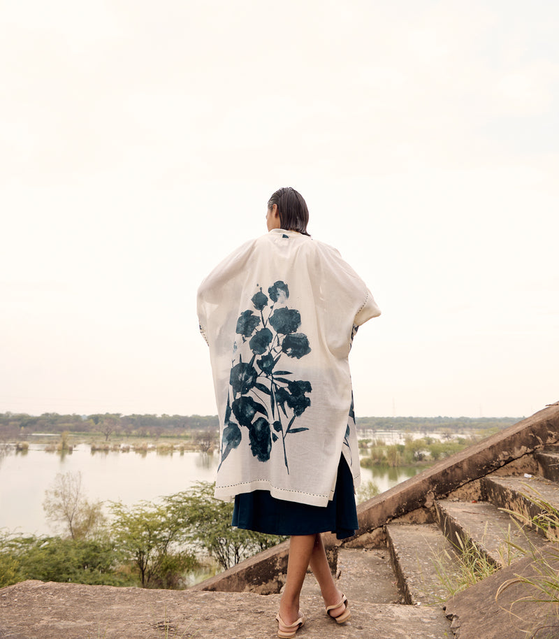 Bower bird co-ord set cotton by Khara Kapas in blue for women in Singapore