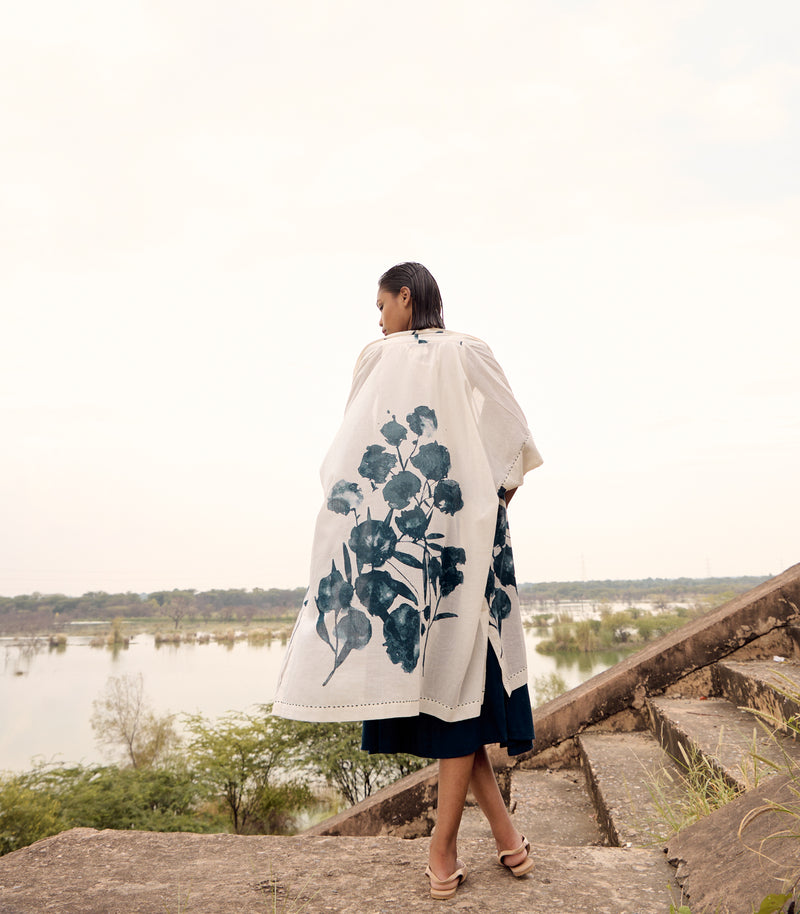 Bower bird co-ord set cotton by Khara Kapas in blue for women in Singapore