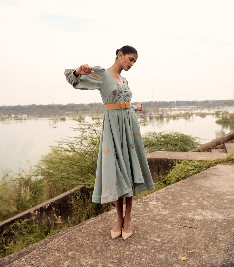 Pepla dress cotton by Khara Kapas in blue for women in Singapore