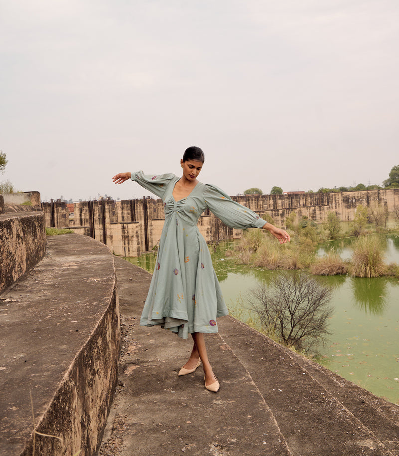 Pepla dress cotton by Khara Kapas in blue for women in Singapore