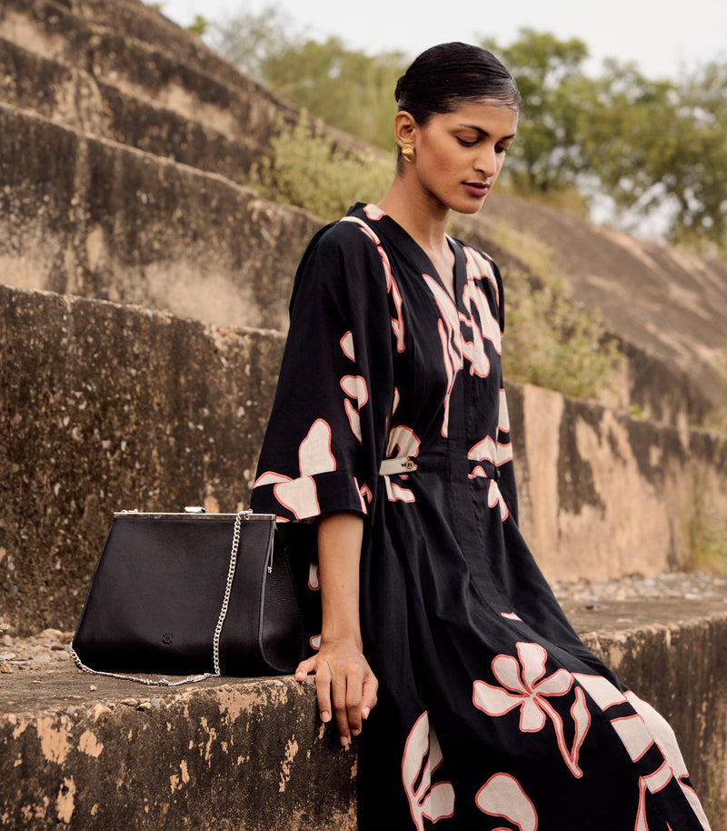 Quail dress cotton by Khara Kapas in black for women in Singapore