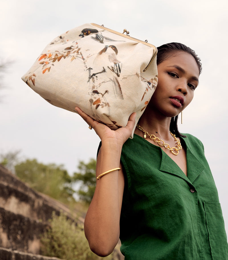 Pine co-ord set linen by Khara Kapas in green for women in Singapore