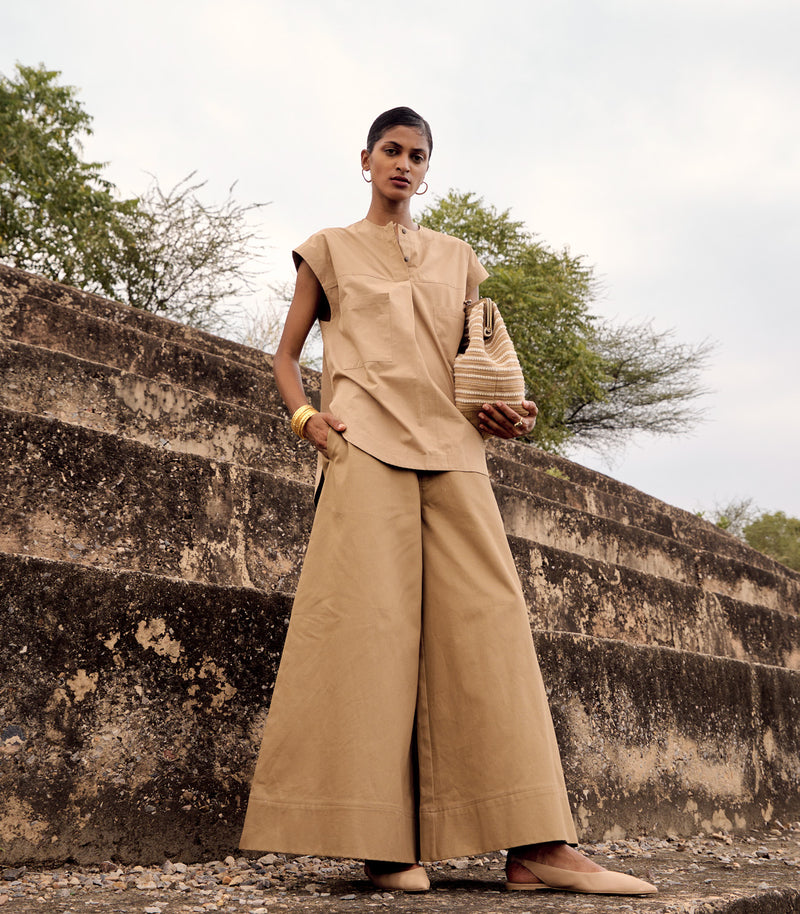 Wood rail co-ord set poplin by Khara Kapas for women in Singapore