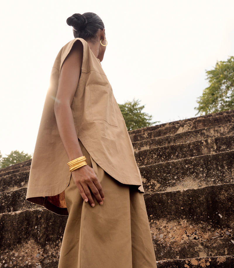 Wood rail co-ord set poplin by Khara Kapas for women in Singapore