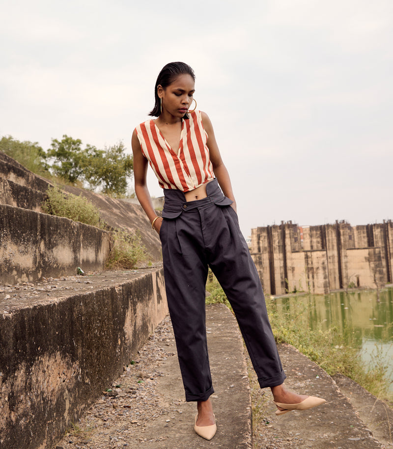 Caroline crop top cotton by Khara Kapas in red for women in Singapore