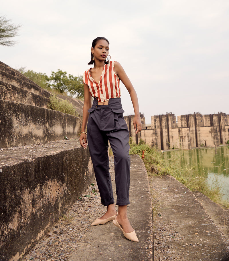 Caroline crop top cotton by Khara Kapas in red for women in Singapore