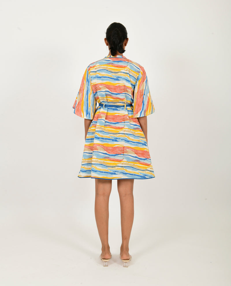 WAVE TIE UP DRESS ORGANIC COTTON-Size 2XL