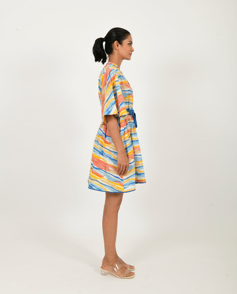 WAVE TIE UP DRESS ORGANIC COTTON-Size 2XL