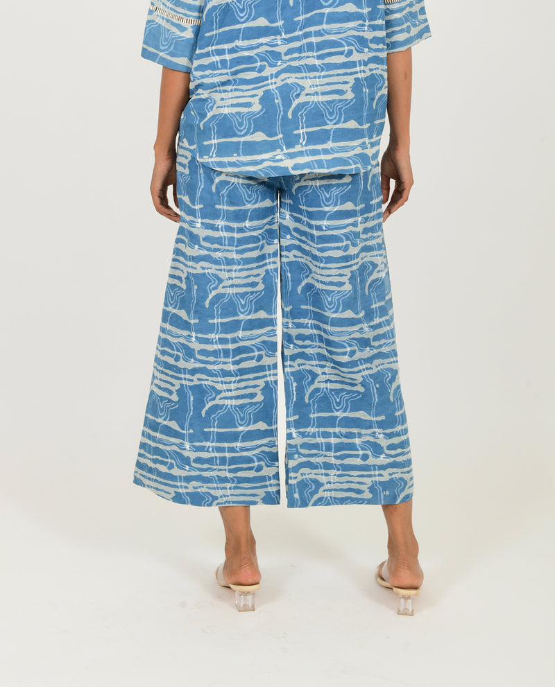 INDIGO SPLASH LINEN PANTS