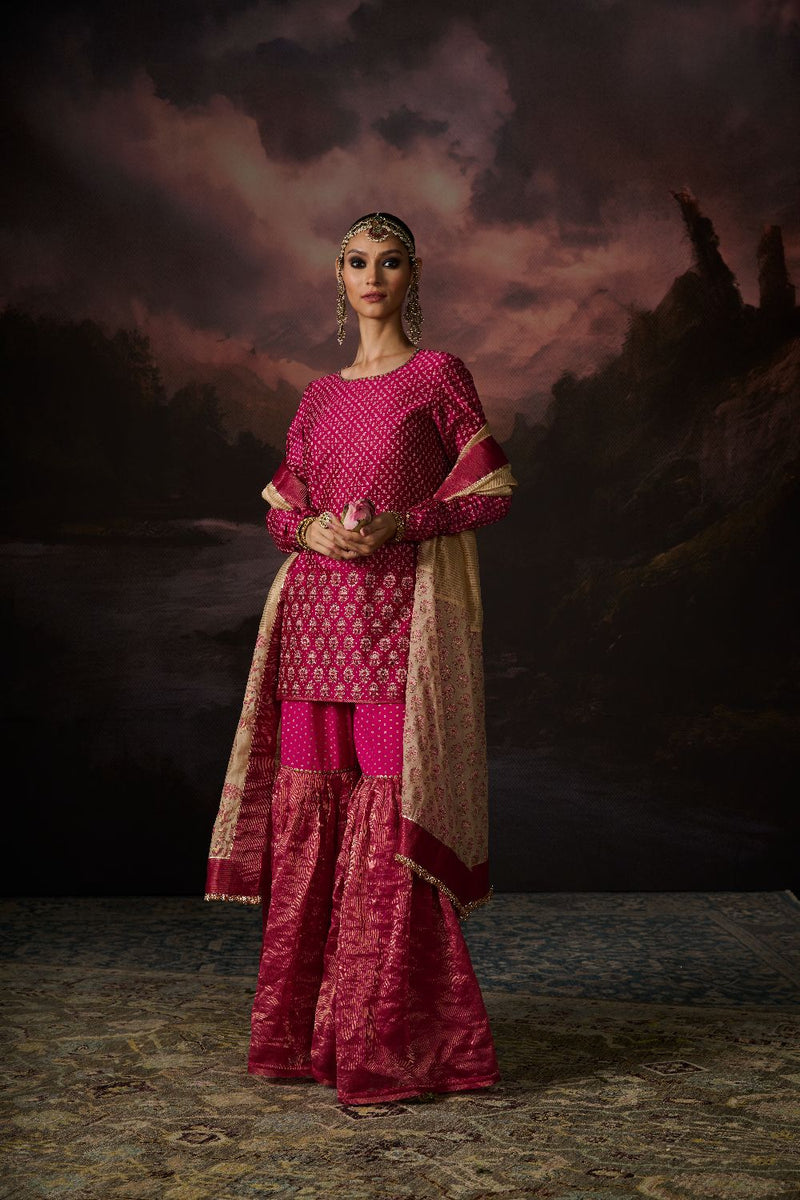 DUA GHARARA 100% cotton by SWATTI KAPOOR in pink color for women in Singapore