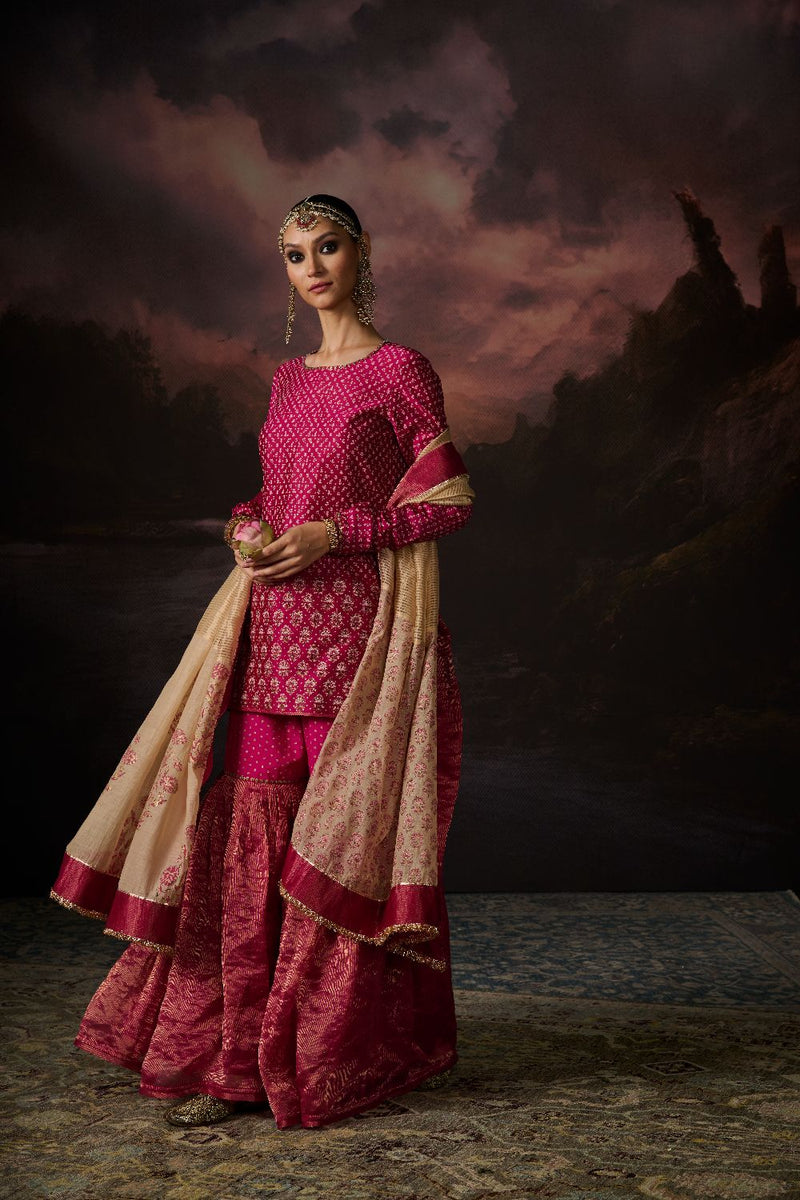 DUA GHARARA 100% cotton by SWATTI KAPOOR in pink color for women in Singapore