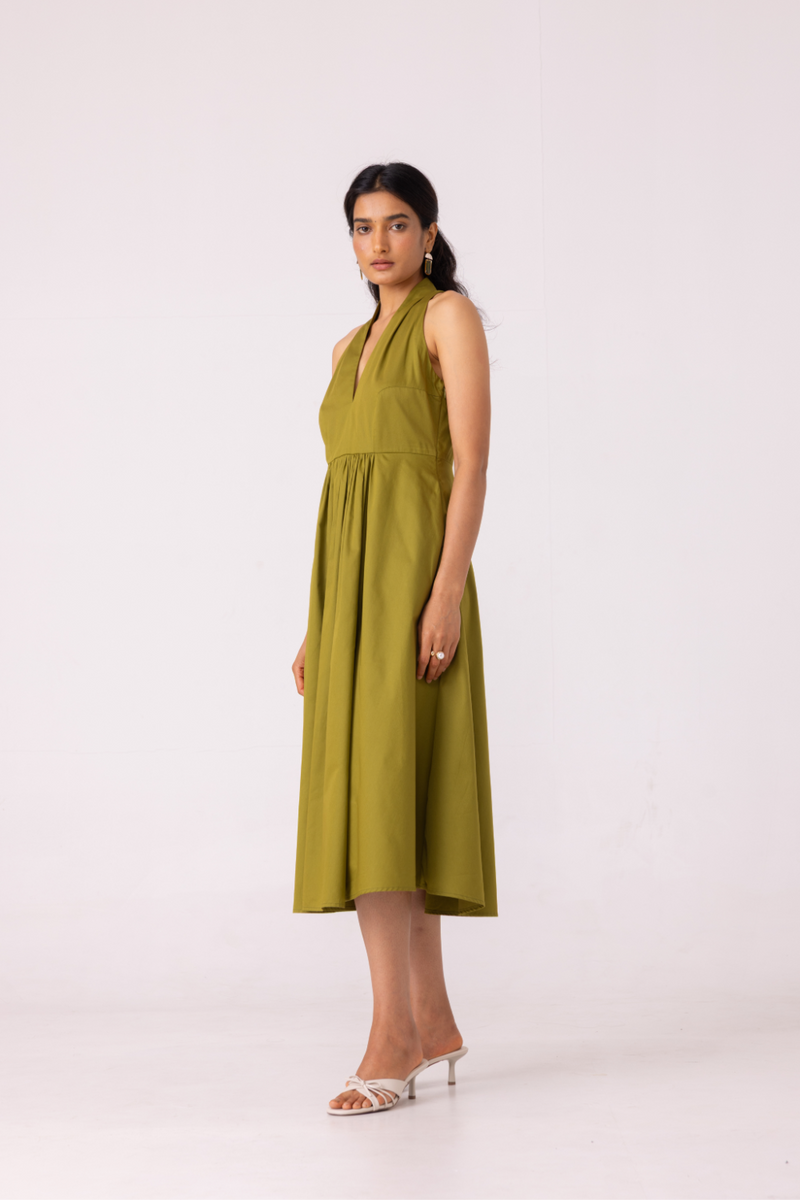 Daisy Green Halter Maxi Dress cotton by The Summer House for women in Singapore