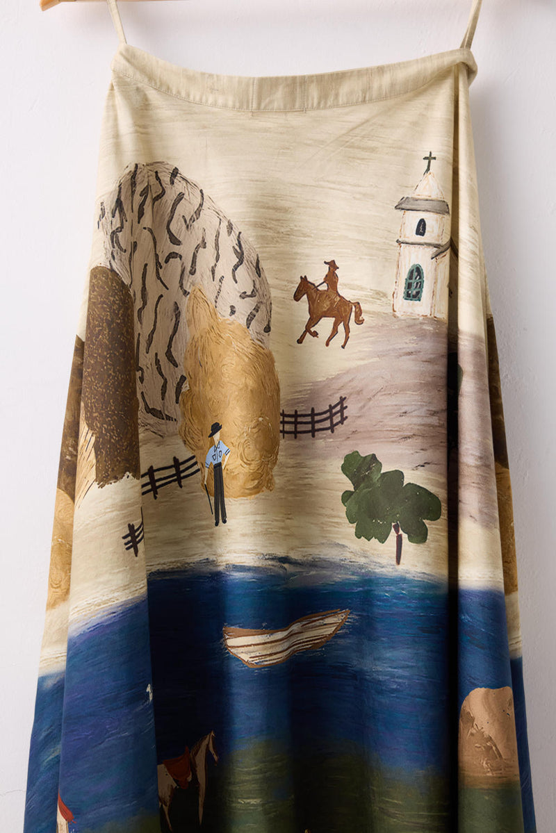 DALI SKIRT -VILLAGE PRINT cotton by CORD for women in Singapore