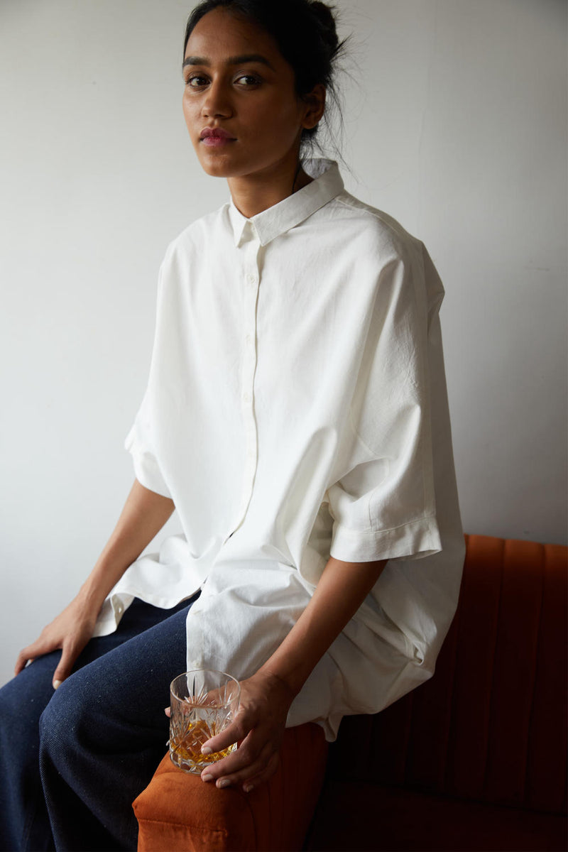 Daniel Shirt cotton by The Summer House in white color for women in Singapore