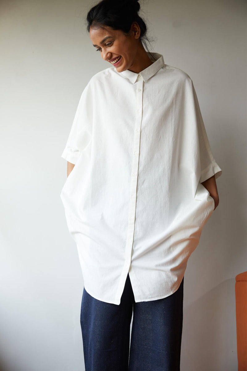 Daniel Shirt cotton by The Summer House in white color for women in Singapore