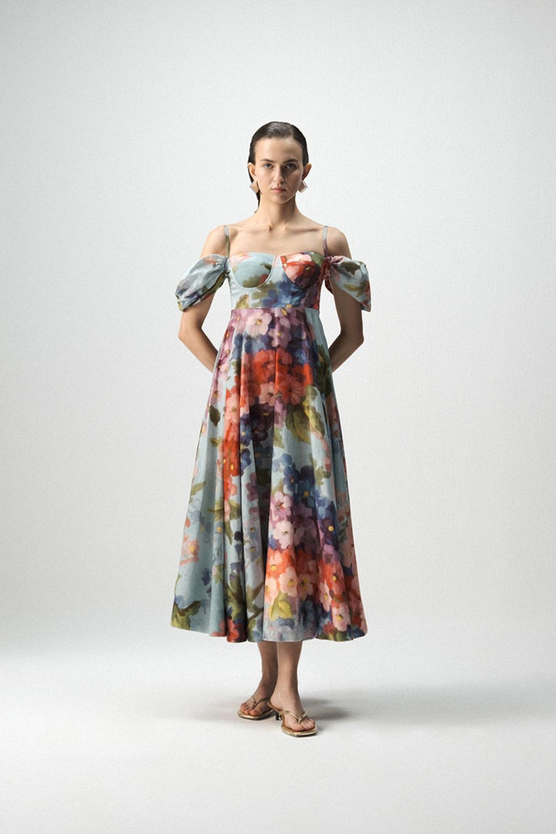 DARLINGTON BRALETTE DRESS satin by Yam in multi color for women in Singapore