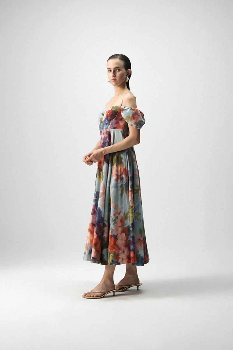 DARLINGTON BRALETTE DRESS satin by Yam in multi color for women in Singapore