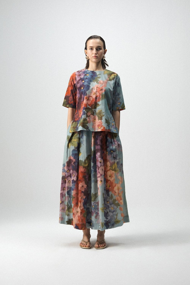 DARLINGTON TOP & SKIRT SET cotton by Yam in multi color for women in Singapore