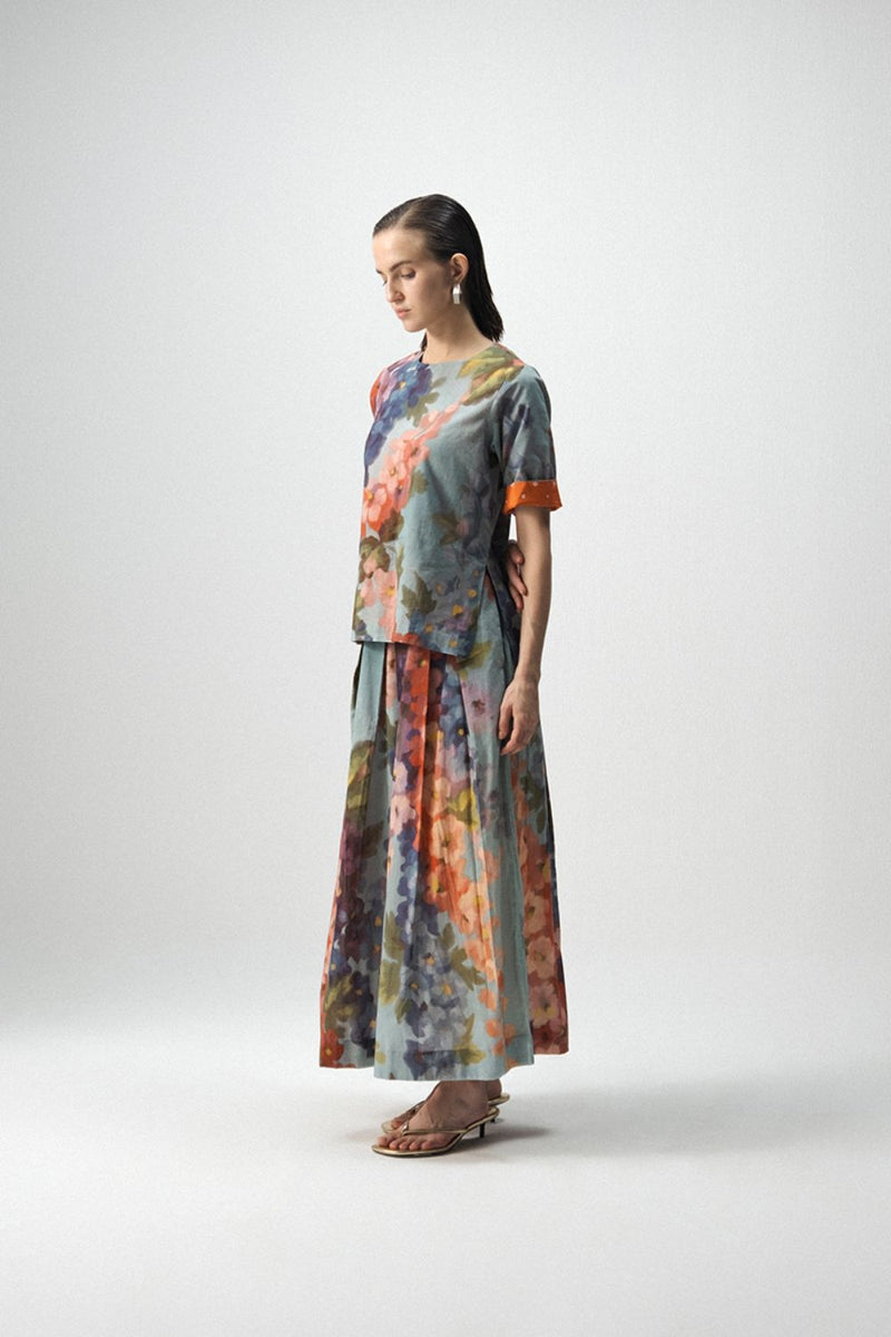 DARLINGTON TOP & SKIRT SET cotton by Yam in multi color for women in Singapore