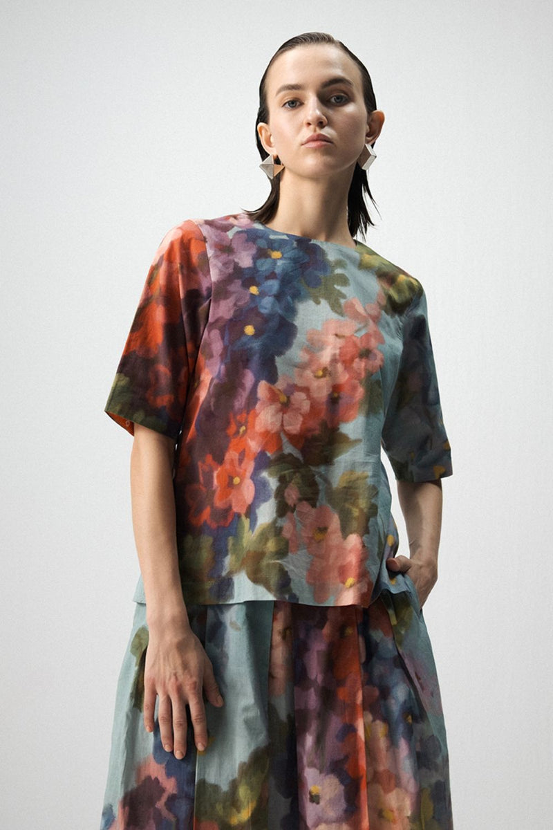 DARLINGTON TOP & SKIRT SET cotton by Yam in multi color for women in Singapore