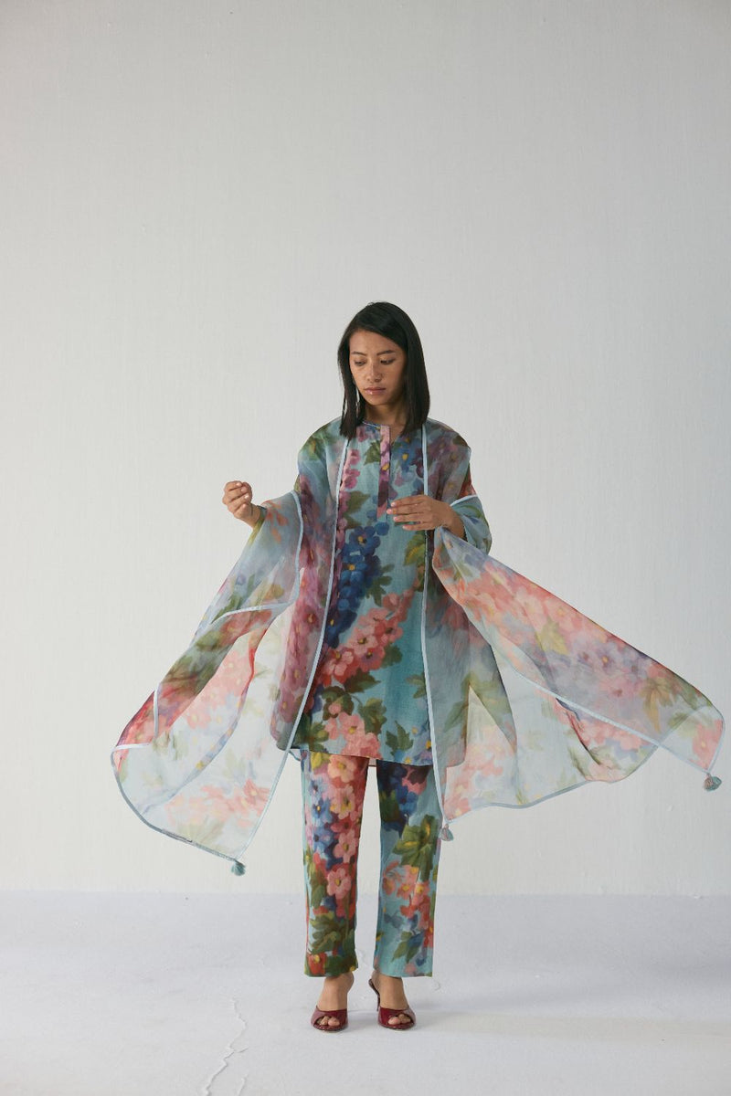 DARLINGTON SHORT KURTA SET cotton by Yam in multi color for women in Singapore