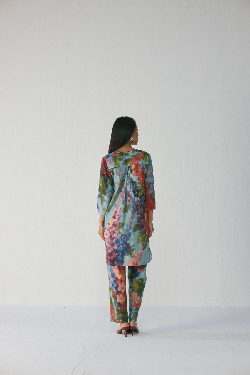 DARLINGTON SHORT KURTA SET cotton by Yam in multi color for women in Singapore