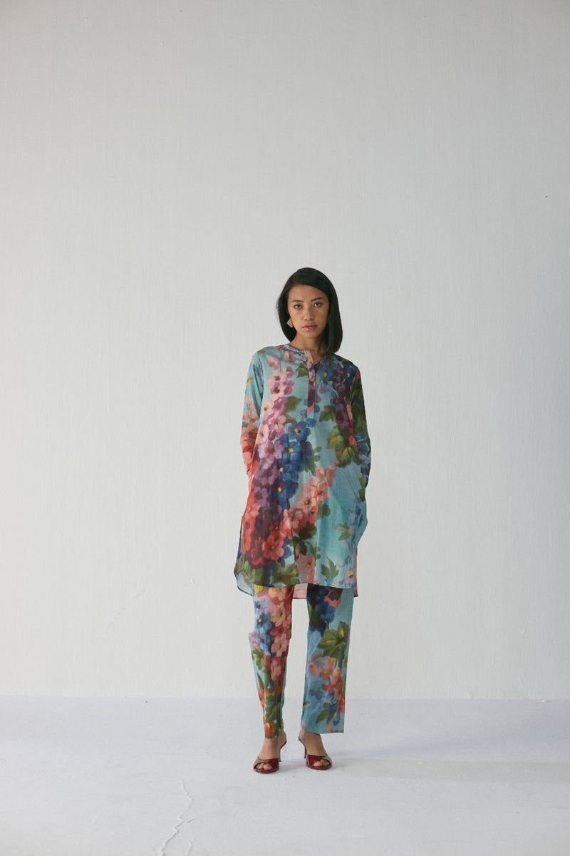 DARLINGTON SHORT KURTA SET cotton by Yam in multi color for women in Singapore