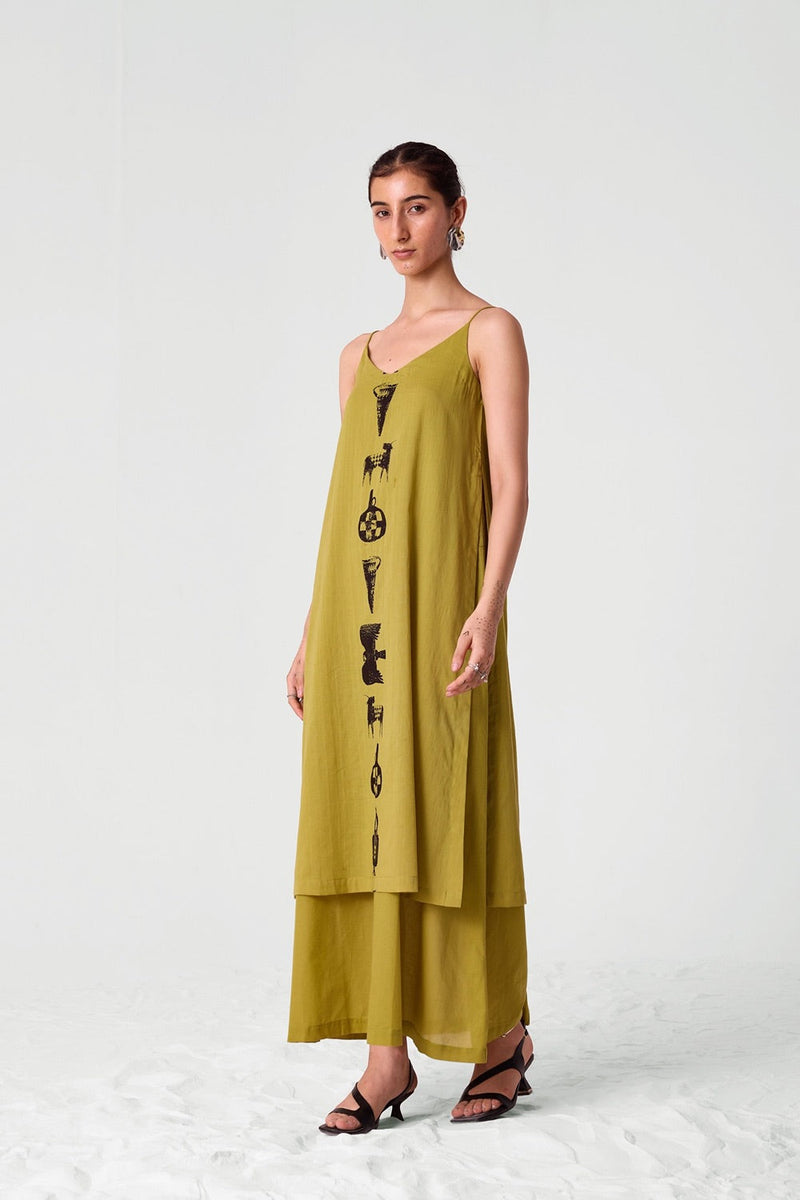 Dhaani Yellow Printed Dress