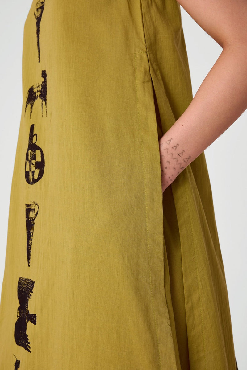 Dhaani Yellow Printed Dress