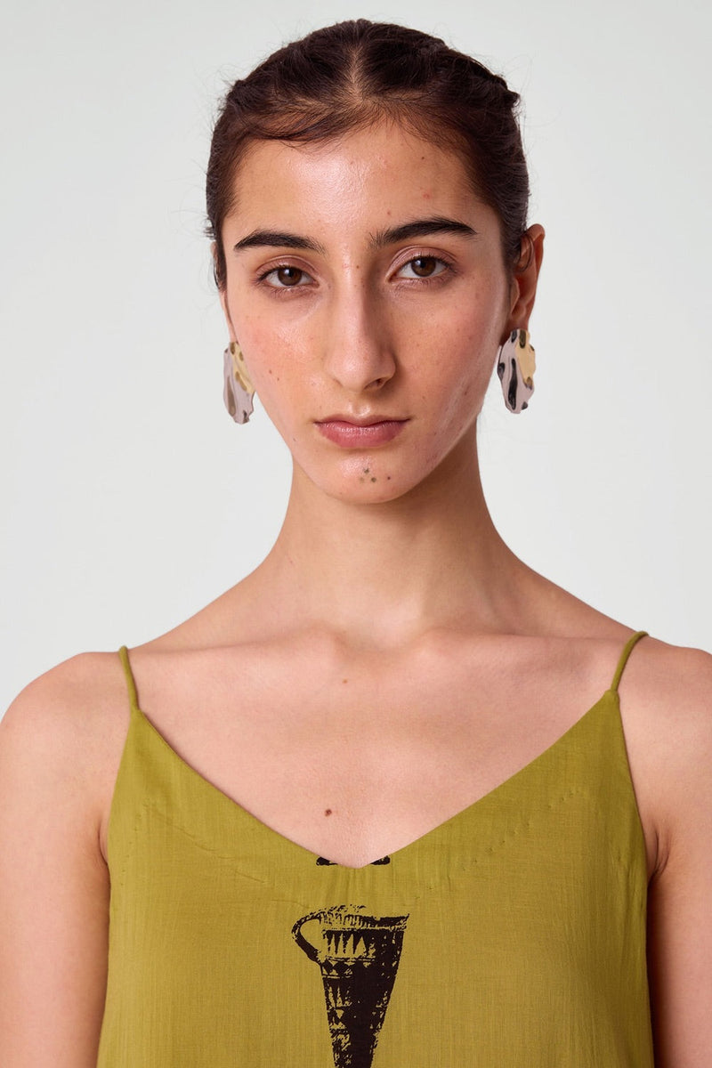 Dhaani Yellow Printed Dress