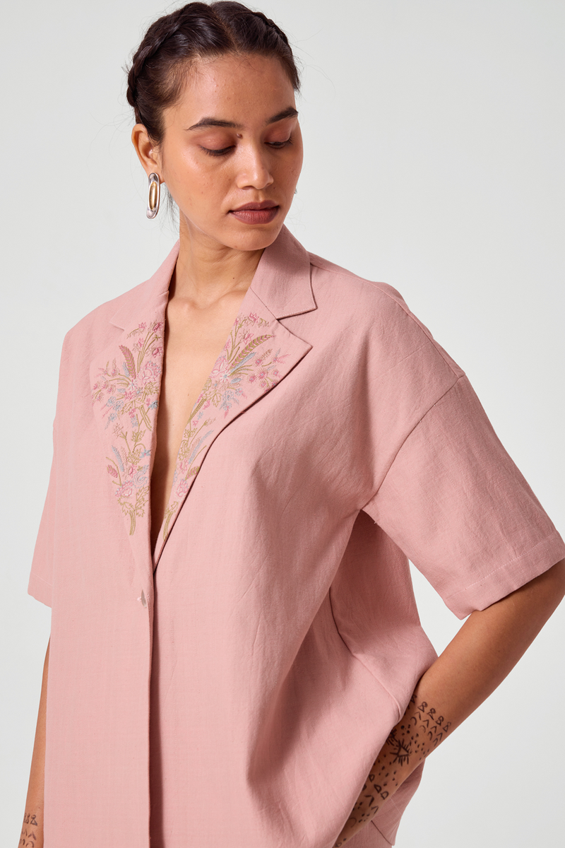Dheer Handwoven Embroidered Pink Jacket