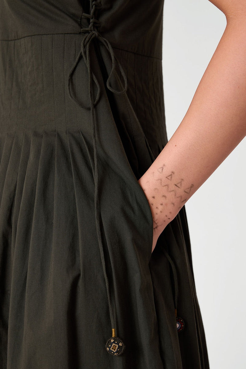Dhriti Green Midi Dress