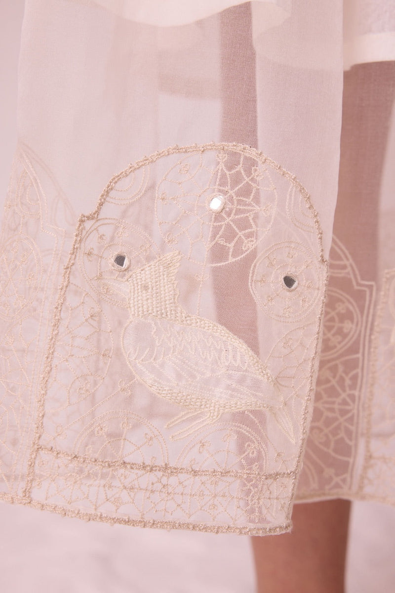 Dhuthi Off White Embroidered Skirt
