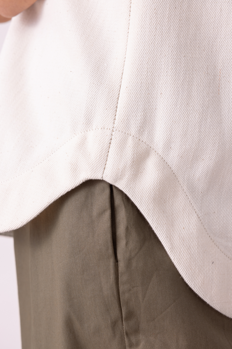 Dorothy Off White Handwoven Denim Top khadi denim by The Summer House for women in Singapore
