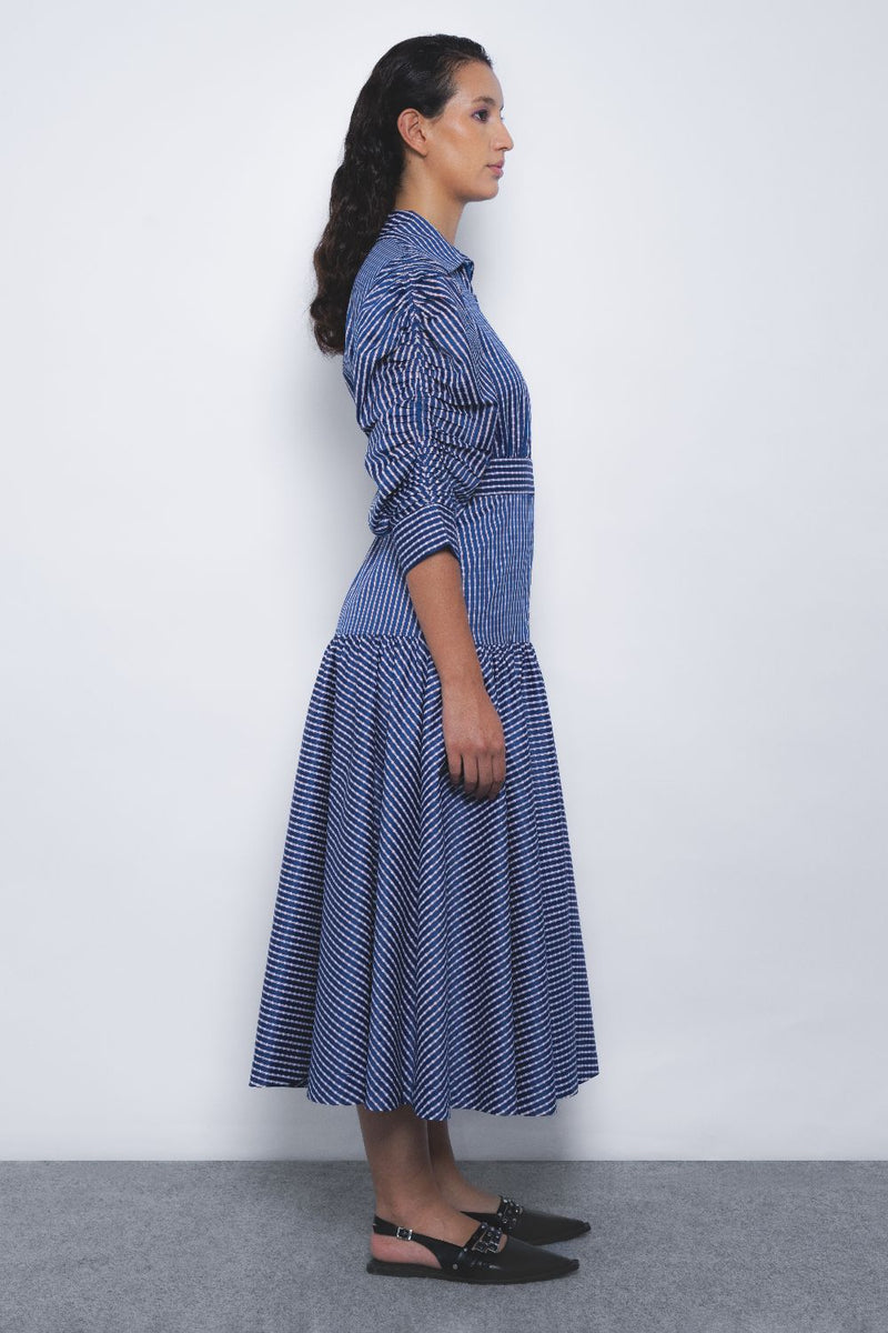 Douce Dress - Blue and White Checkered mul Buy Douce Dress - Blue and White Checkered from C&W | Dresses for Women by Leh Studios in multi color for women in Singapore