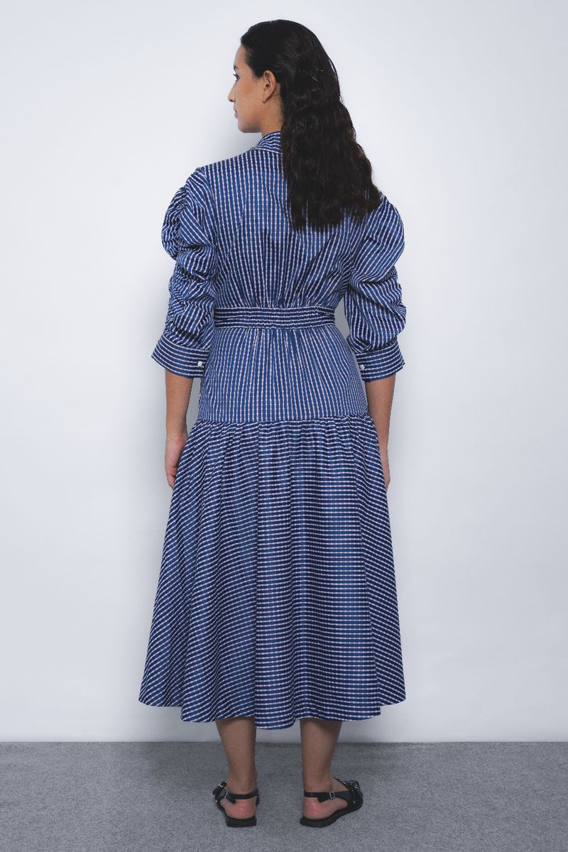Douce Dress - Blue and White Checkered mul Buy Douce Dress - Blue and White Checkered from C&W | Dresses for Women by Leh Studios in multi color for women in Singapore