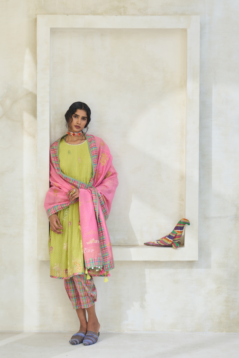 James Kurta cotton by SWATTI KAPOOR in green color for women in Singapore