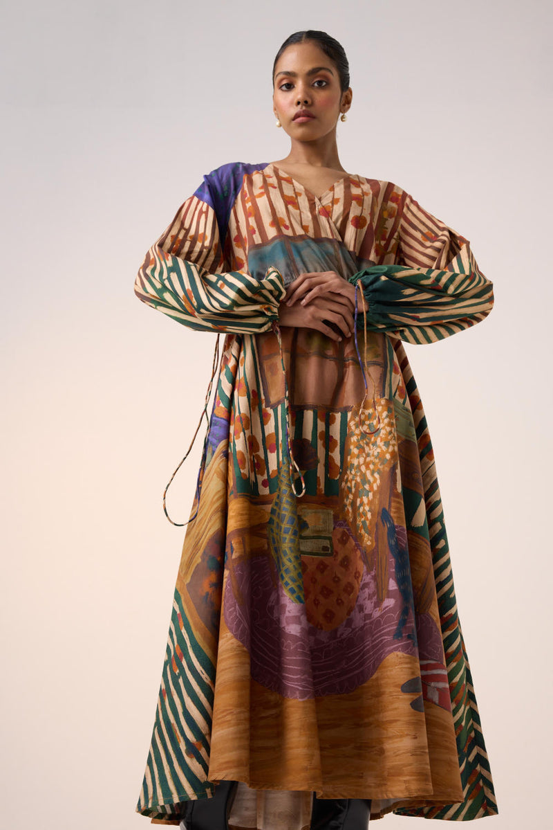 DRAWSTRING DRESS-HOME ALONE cotton by CORD for women in Singapore