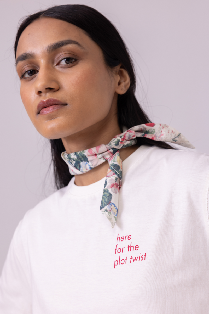 Drew Off White Organic Cotton TShirt cotton by The Summer House for women in Singapore