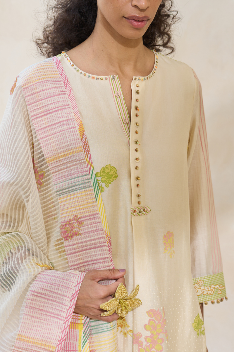 Echo Dupatta cotton by SWATTI KAPOOR in white color for women in Singapore